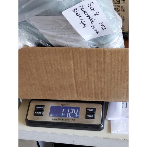 Placemats Set of 8 Reversible Light Blue Teal Gray Twill Soft Brushed Soft 18x13 - Picture 11 of 11